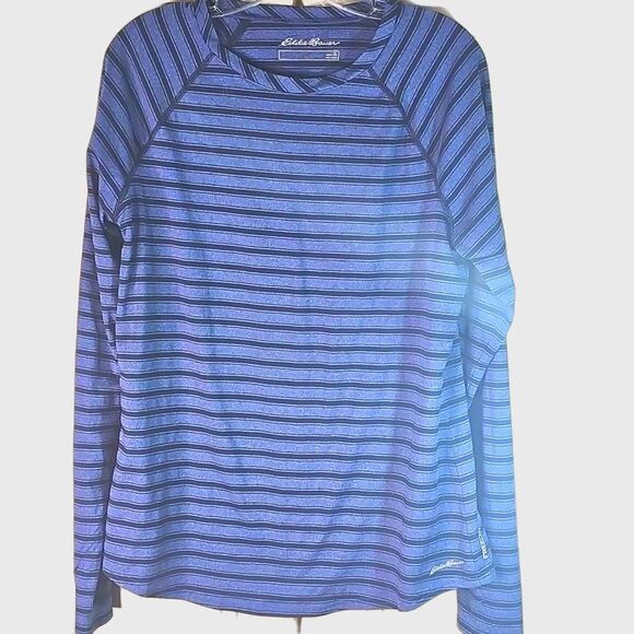 Top by Eddie Bauer Multi Blue Stripe Freedry Size XL - Picture 1 of 5